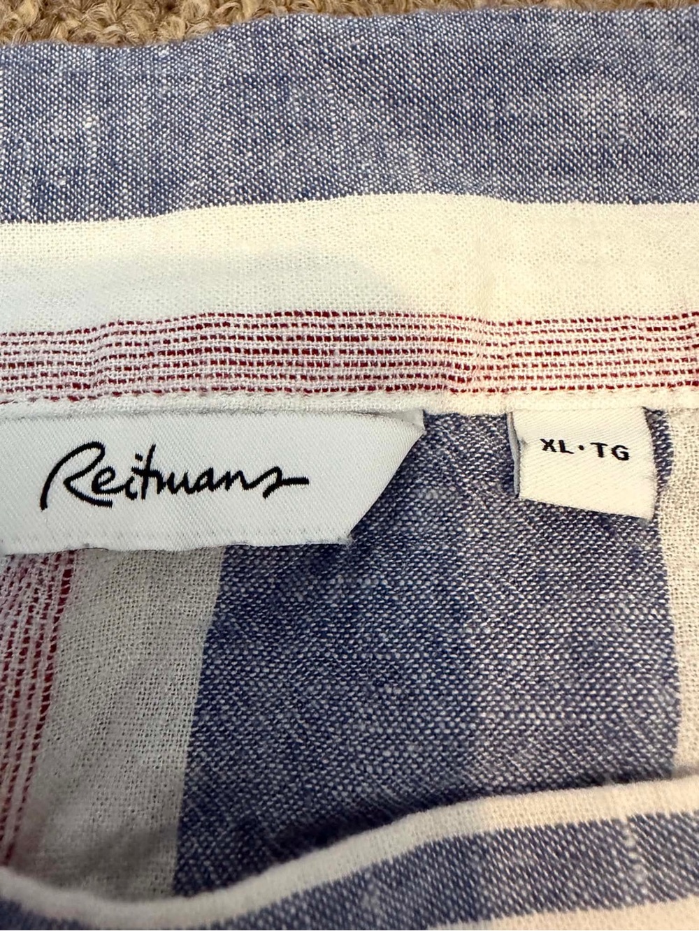 Reitmans Striped Off-the-Shoulder Linen Blend Blouse Coastal Boho Lightweight - Picture 3 of 6